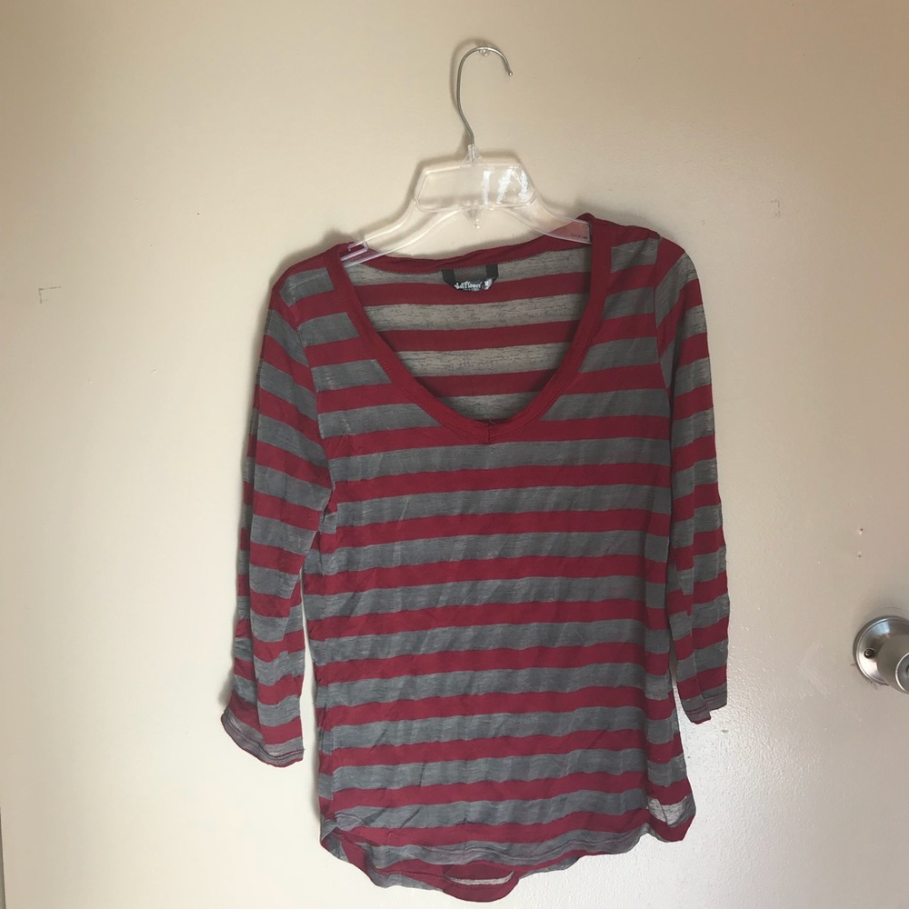 Red and grey shirt